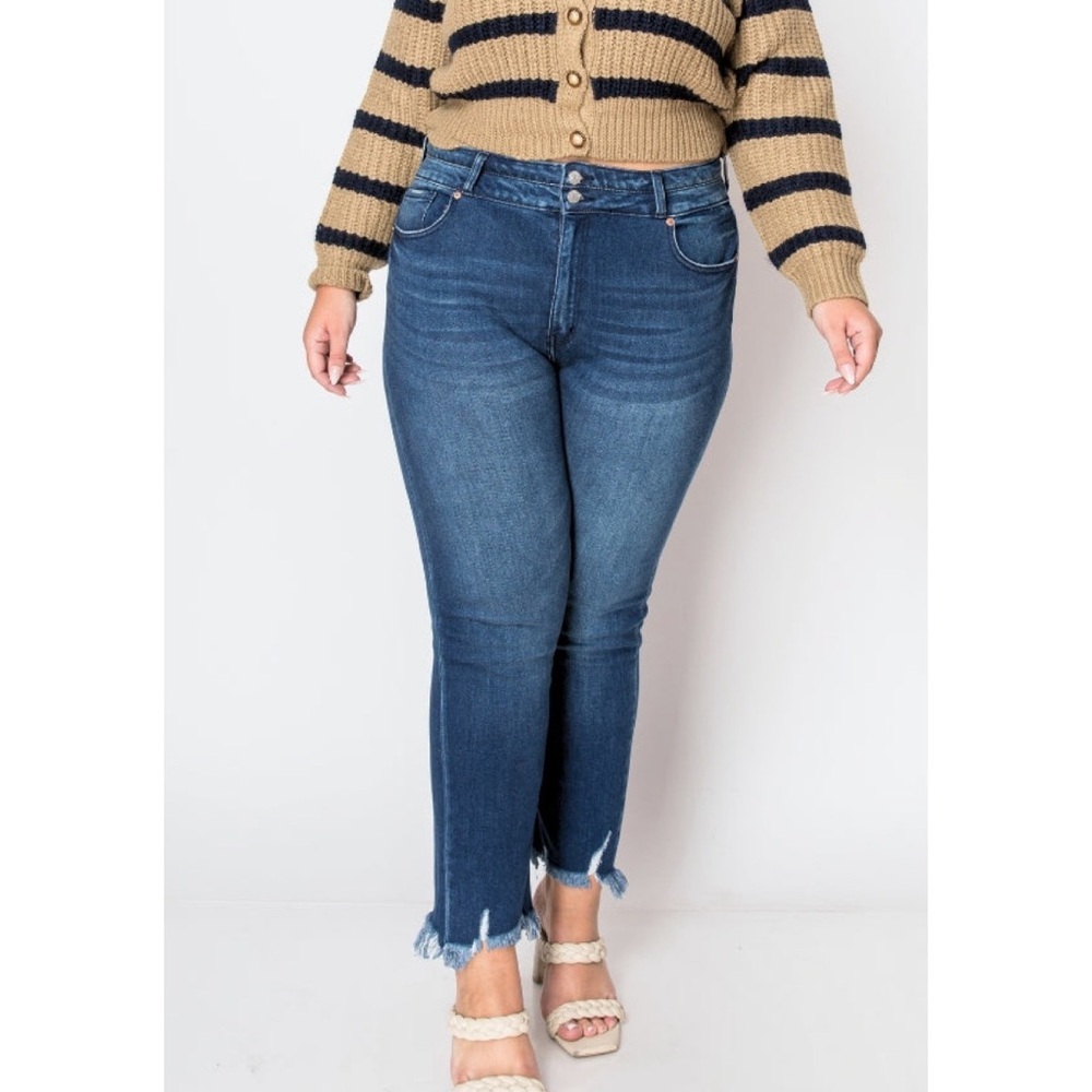 Artemis Vintage PLUS SIZE HIGH RISE STRETCH DOUBLE WAIST BAND STRAIGHT JEANS